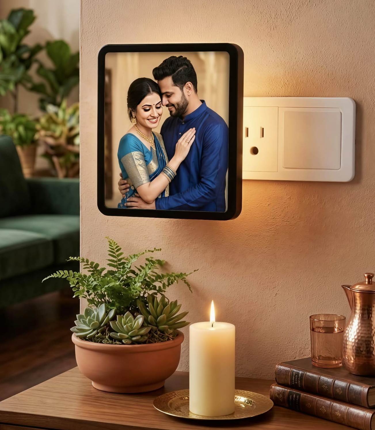 1 Black Customized Photo Night Glow Lamp - Image 1