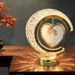 LED Crystal Half Moon Lamp Heart Shape