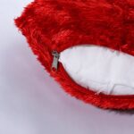 Customized Heart Shape Fur Cushion (Red Colour) - Image 2
