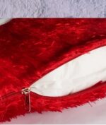 Personalized Square Fur Cushion (Red Colour) - Image 3