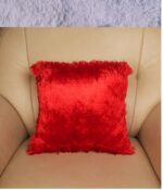 Personalized Square Fur Cushion (Red Colour) - Image 2