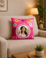 Happy Birthday Satin Pillow (Pink Colour)