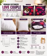 Love Couple Photo Satin Pillow - Image 4