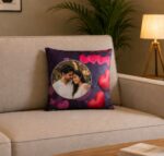 Love Couple Photo Satin Pillow